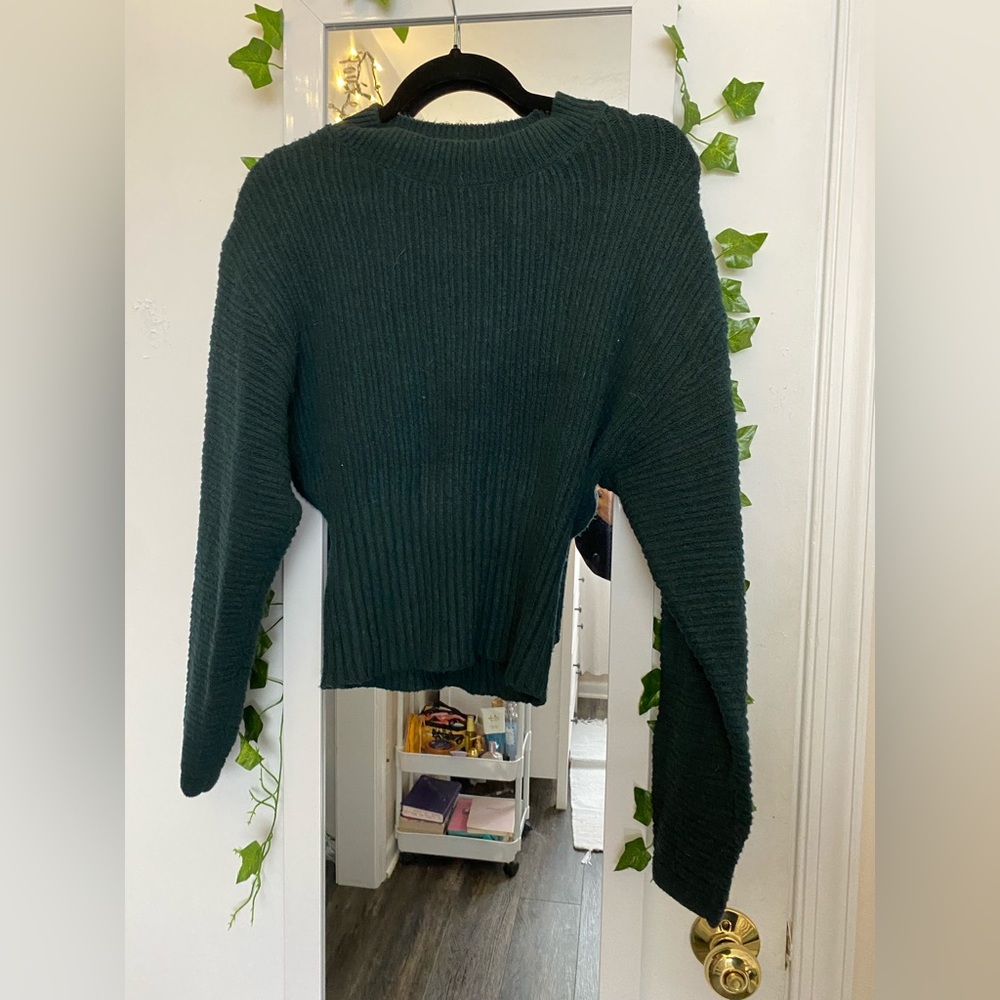 dark green sweater